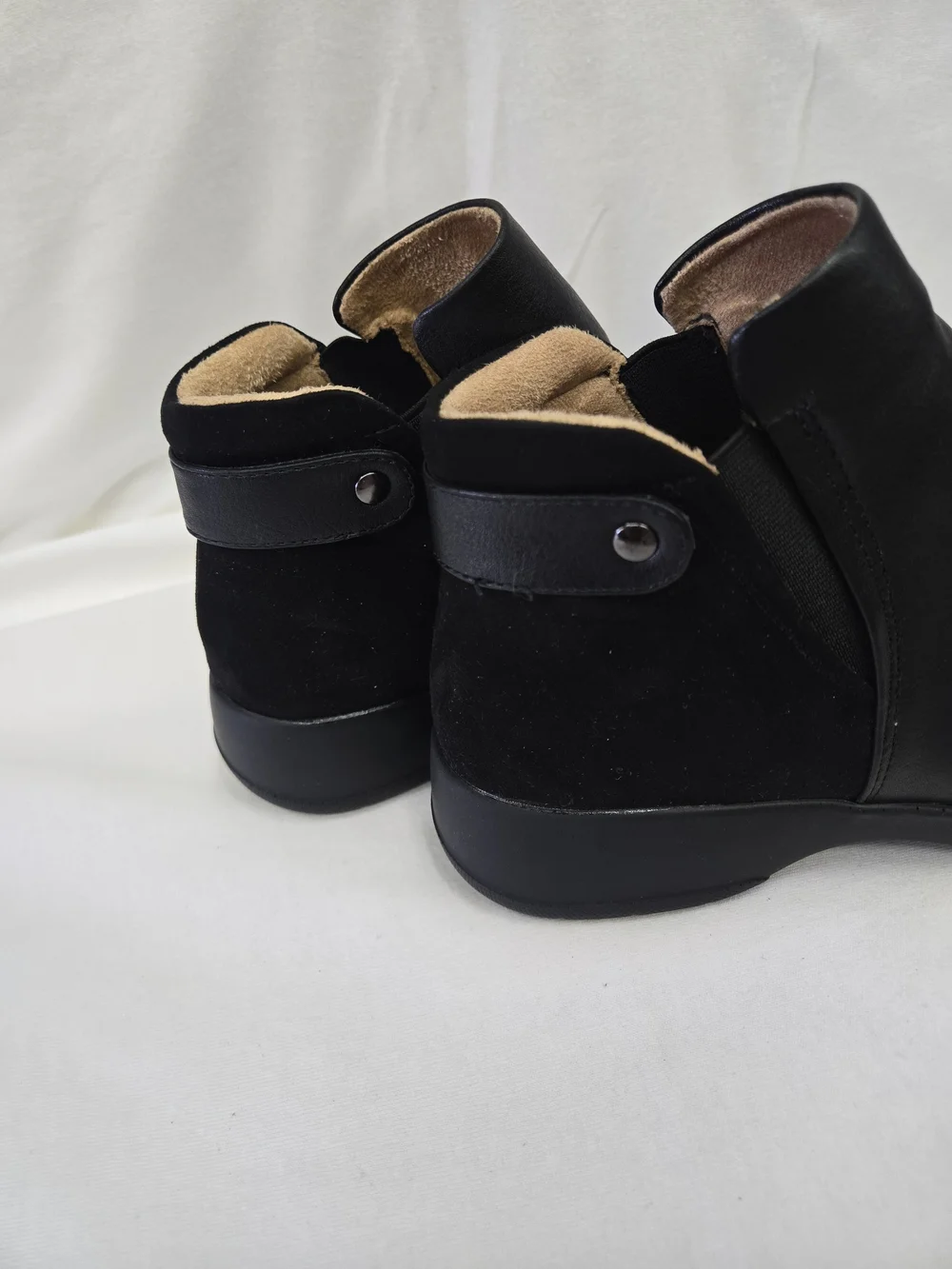 Naturalizer Black Leather & Suede Ankle Bootie